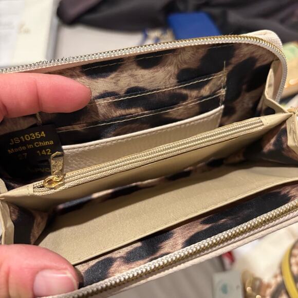 Jessica Simpson Tan and Cream Clutches Faux Letter - Picture 7 of 9